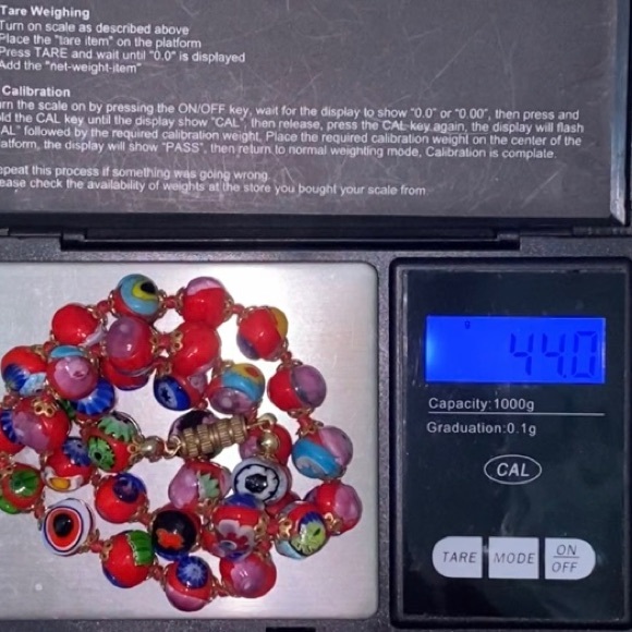 Vintage Red Multi Millefiori Venetian Murano Glass Beads Knotted 16” Necklace - Picture 9 of 16